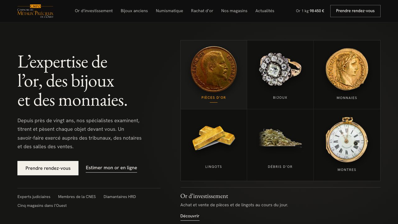 Maquette d’accueil cmpouest.com, option A